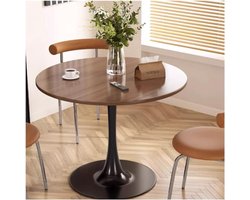 Eettafel Rond - Eetkamertafel - Kleine Ruimtes - Ruimtebesparend Ontwerp - 60cm Diameter - Bruin