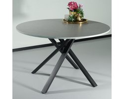 Eettafel rond marmerlook Ronsi grijs 120cm ronde tafel MDF eetkamertafel