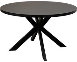Eettafel rond melamine 130cm Sanne zwart ronde tafel