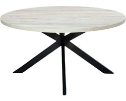 Eettafel rond melamine 150cm Sanne grijs ronde tafel