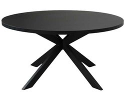 Eettafel rond melamine 150cm Sanne zwart ronde tafel