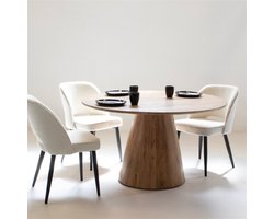 Eettafel Rond - Naturel - Acaciahout - Ø130cm - Eettafel Pim - Giga Meubel