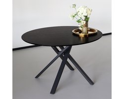 Eettafel rond Ronsi Antoinette zwart 120cm ronde tafel