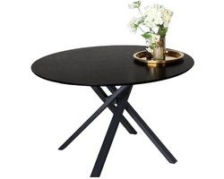 Eettafel rond Ronsi Antoinette zwart 120cm ronde tafel MDF eetkamertafel