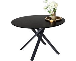 Eettafel rond Ronsi Antoinette zwart 150cm ronde tafel MDF eetkamertafel