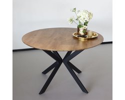 Eettafel rond Ronsi bruin 120cm ronde tafel