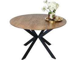Eettafel rond Ronsi bruin 120cm ronde tafel MDF eetkamertafel
