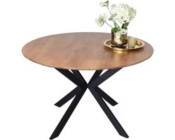 Eettafel rond Ronsi bruin 130cm ronde tafel MDF eetkamertafel