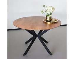 Eettafel rond Ronsi bruin 140cm ronde tafel MDF eetkamertafel