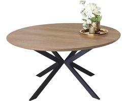 Eettafel rond Ronsi bruin 150cm ronde tafel MDF eetkamertafel