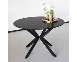 Eettafel rond Ronsi zwart 120cm ronde tafel