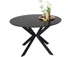 Eettafel rond Ronsi zwart 130cm ronde tafel MDF eetkamertafel
