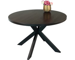 Eettafel Sanne rond 120cm donker walnoot melamine