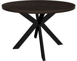 Eettafel Sanne rond 120cm donker walnoot melamine ronde tafel