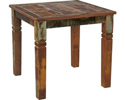 Eettafel - Shabby Chic - Mango Massief Hout - Landhuis Design Boatshower - Rechthoekige Keukentafel (4 Personen) - 80x80x76cm