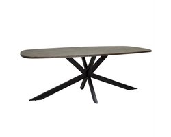 Eettafel Silvi Deens ovaal mangohout visgraat 240x110 cm - olijfbruin