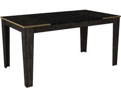 Eettafel - Stijlvol Zwart & Goud - Ruime 145x76,2x85cm - Duurzaam Melamine Materiaal