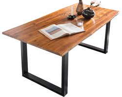Eettafel Sven Acacia - Rechthoek - 140x80cm - Hoogte 77 cm