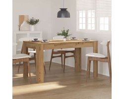 Eettafel – Tafels – Meubels – Eethoek – Dinertafel – Artisan Eikenhout – Licht Houten Finish – 140x74,5x76 cm – Eenvoudige Montage