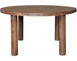 Eettafel Tias ø140 cm - Mangohout - Bruin - Rond - Japandi - 4 personen - Keukentafel