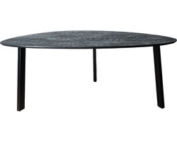Eettafel Tinus Zwart - Kiezelvormig 200 cm