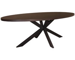 Eettafel Tommy ovaal 210cm donker walnoot melamine ovale tafel