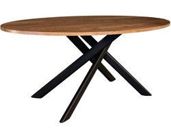 Eettafel Twist ovaal 160cm bruin ovale tafel MDF eetkamertafel