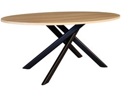 Eettafel Twist ovaal 180cm lichtbruin ovale tafel MDF eetkamertafel