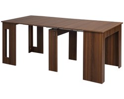 Eettafel - Uitklapbaar En Uitschuifbaar - Verrijdbaar - Modern Design - 180 x 85 x 75 cm - Bruin