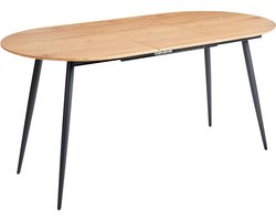 Eettafel uitschuifbaar CLAVET Lichtbruin 120/160 cm 80 cm