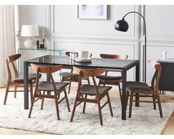 Eettafel uitschuifbaar GRANADA Zwart 120/160 cm 80 cm