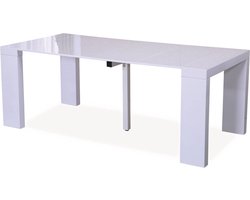 Eettafel uitschuifbaar keukentafel tafel "Dina" - 200/40 x 94 x 75 cm - Wit gelakt