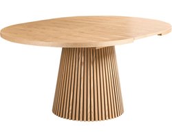 Eettafel uitschuifbaar MOORE Licht essenhout 120 cm 120/160 cm