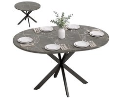 Eettafel-Uitschuifbare eettafel 4-6 personen - Spinpoot - Zwart