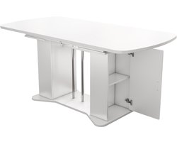 Eettafel uitschuifbare eettafel met opbergruimte moderne ontwerp tafel multifunctionele tafel wit