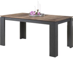 Eettafel Universal | Verlengbaar | 160 x 90 x 77 cm | Matera-grijs / Tobacco-brown Oak