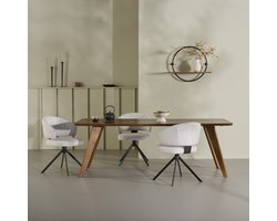 Eettafel Vaasa - Mangohout - Bruin - 240x76x90 cm (BxHxD) - Schuine Poten - 6 tot 8 Personen