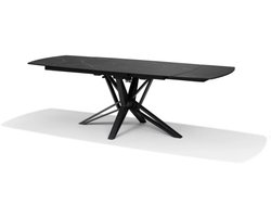 Eettafel VEGAS Dekton zwart marmer 160-240X90 cm Uitschuifbaar