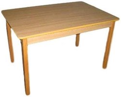 Eettafel Vier Poten - Gourmet Tafel - Samen Eten - Massief Beuken Frame - 120x80 cm - Natuurlijk Beuken Licht