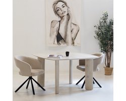 Eettafel Vierkant 130cm - Naturel Mangohout - Sieb - Giga Meubel