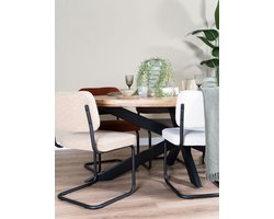 Eettafel Viev Ovaal 180 cm - Mangohout - Industriële Tafel - 6 personen - Keukentafel