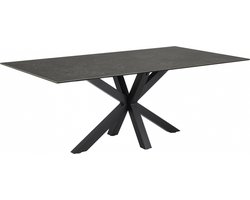 Eettafel Vikten - Steen - Zwart - 200 x 75 x 100 cm (BxHxD)