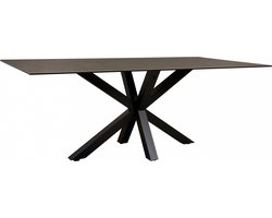 Eettafel Vikten - Steen - Zwart - 200 x 76 x 100 cm (BxHxD)