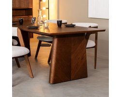 Eettafel Walnoot Eiken 210x100 cm - 210x100 cm - Eiken - 210x100 cm – Massief Design - Medahomestore