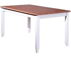Eettafel Westerland 160x90cm landelijk - wit/bruin