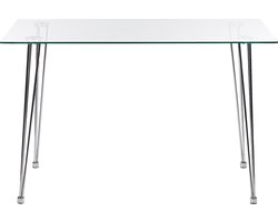 Eettafel WINSTON Zilver 120 cm 70 cm Veiligheidsglas