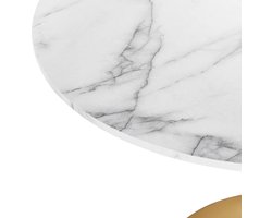 Eettafel wit/goud marmerlook ⌀ 90 cm BOCA