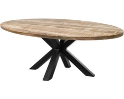 Eettafel - Woonkamer Tafel Ovaal - Keukentafel - Eettafels - Eetkamertafel Hout - Woonkamertafel - 240x120x76 cm - Wood Selections
