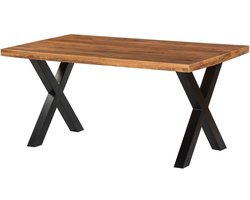 Eettafel Zeno rechthoekig 160cm bruin duurzaam mangohout langwerpig eetkamertafel hout