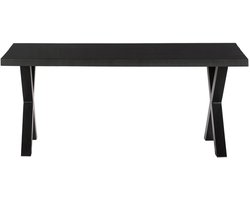 Eettafel Zeno rechthoekig 160cm zwart duurzaam mangohout langwerpig eetkamertafel hout